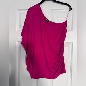 Express Fuchsia One Shoulder Top Size Medium NWT